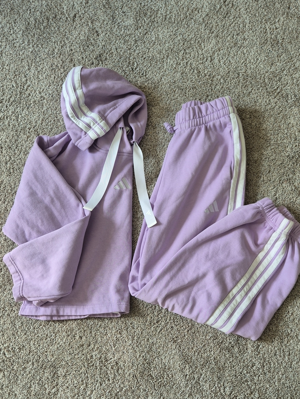 Adidas Lavender 3-purple Hoodie & Joggers Set